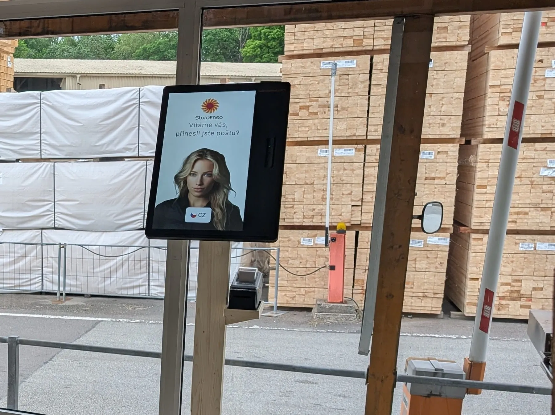Outdoor kiosk at a truck entry gate